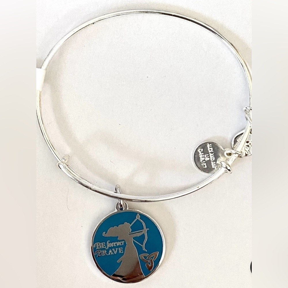 Disney Alex And Ani Merida Be Forever Brave Silver Bangle Bracelet.